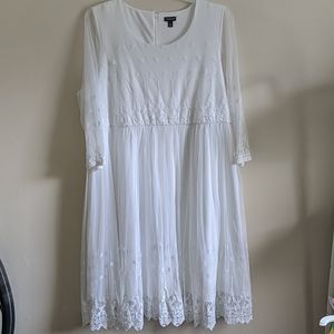 Torrid Midi Wedding Dress Sheer Lace Overlay